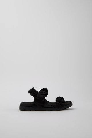 Camper Brutus Sandal - Schwarze Kindersandale aus Leder und Recycling-PET. Camper Brutus Sandal - Schwarze Kindersandale aus Leder und Recycling-PET.