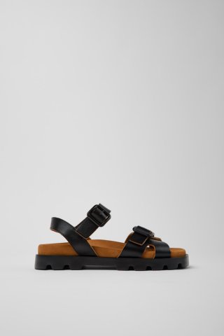 Camper Brutus Sandal - Schwarze Ledersandale für Damen.