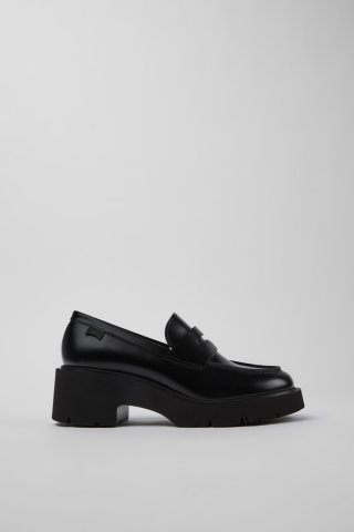 Camper Milah - Schwarze Ledermokassins für Damen. Camper Milah - Schwarze Ledermokassins für Damen.