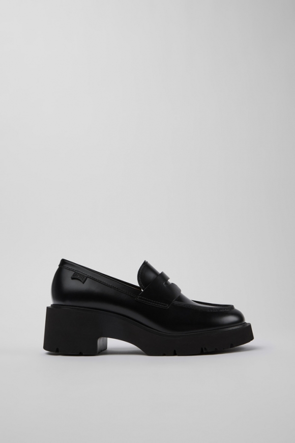 Camper Milah - Schwarze Ledermokassins für Damen.