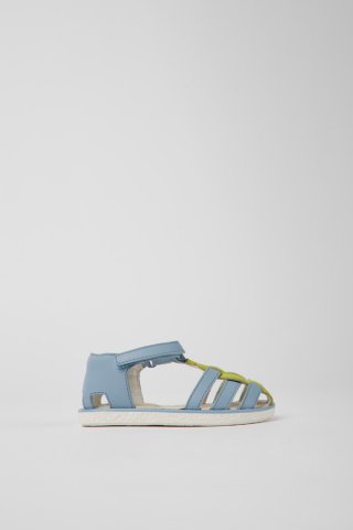 Camper Miko - Grün-blaue Kindersandale aus Leder Camper Miko - Grün-blaue Kindersandale aus Leder