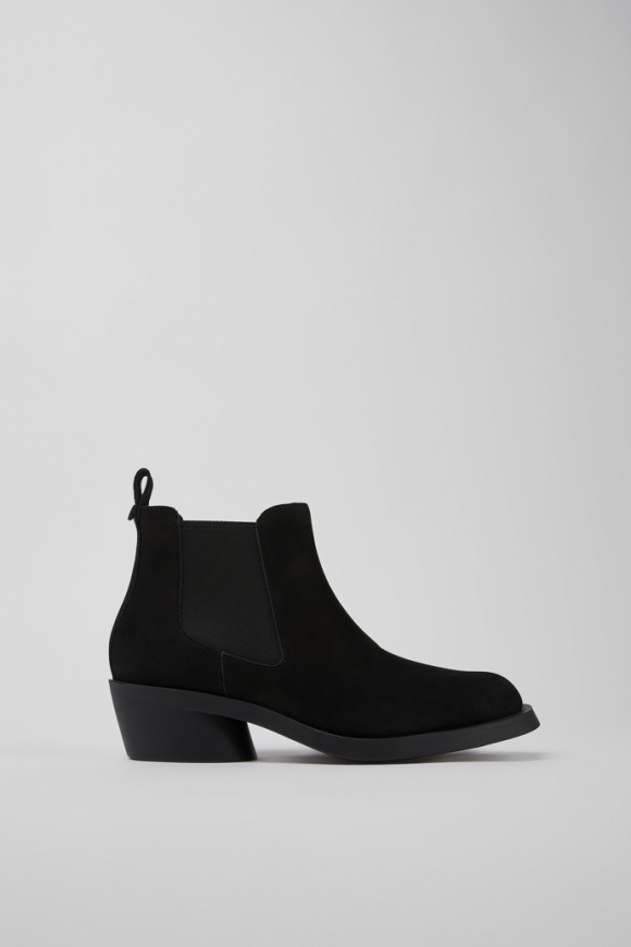 Camper Bonnie - Schwarze Damenstiefelette aus Nubukleder