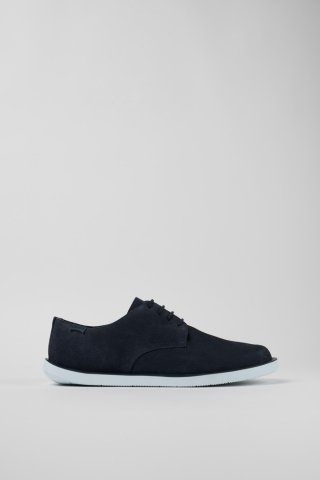 Camper Wagon - Blauer Herrenschnürschuh aus Nubukleder Camper Wagon - Blauer Herrenschnürschuh aus Nubukleder