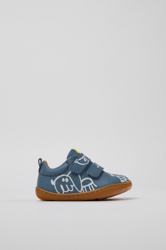 Camper Twins - Graue und weiße Lederschuhe für Kinder