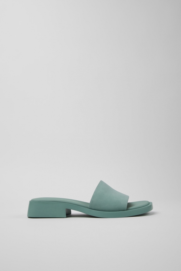 Camper Dana - Grüne Sandalen aus Nubukleder für Damen.