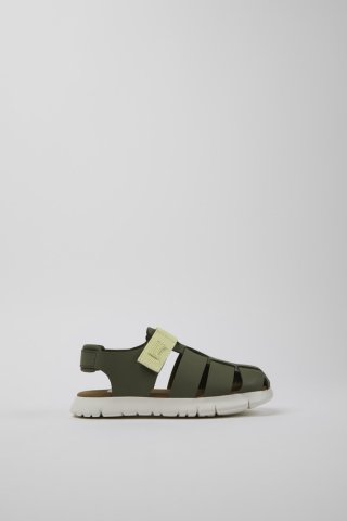 Camper Oruga - Mehrfarbiger Kindersandale aus Leder und Textil. Camper Oruga - Mehrfarbiger Kindersandale aus Leder und Textil.