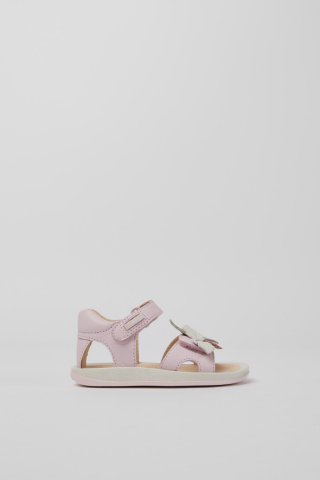 Camper Twins - Rosa Mädchensandale aus Leder Camper Twins - Rosa Mädchensandale aus Leder