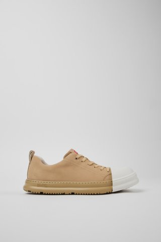 Camper Junction Runner - Beige Sneakers aus Nubukleder für Damen.