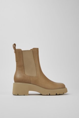Camper Milah - Beiger Chelseastiefel für Damen aus Leder Camper Milah - Beiger Chelseastiefel für Damen aus Leder