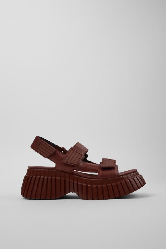 Camper BCN - Rote Leder-Sandalen für Damen.