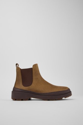 Camper Brutus Trek MICHELIN - Braune Damenstiefelette aus Nubukleder