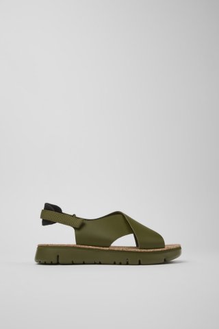 Camper Oruga - Grüne Damensandalen aus Leder/Textil Camper Oruga - Grüne Damensandalen aus Leder/Textil