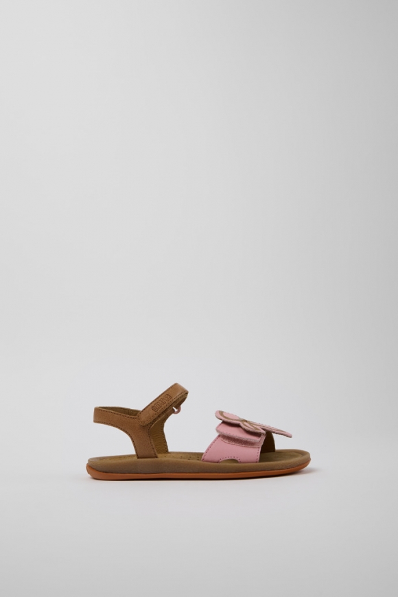 Camper Twins - Mehrfarbige Kindersandalen aus Leder.