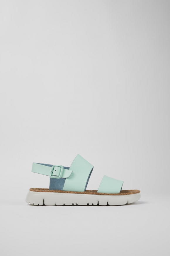 Camper Oruga - Blaue Ledersandalen für Damen