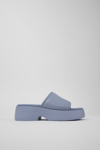 Camper Tasha - Blaue Lederpantoletten für Damen Camper Tasha - Blaue Lederpantoletten für Damen