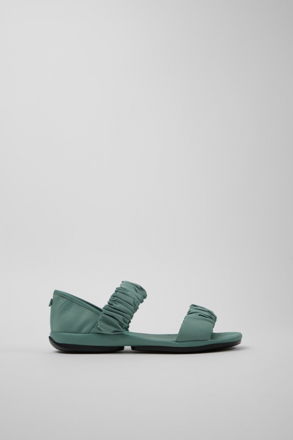 Camper Right - Grüne Sandalen aus recyceltem PET und Leder für Damen.