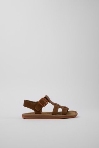 Camper Bicho - Braune Kindersandale aus Leder. Camper Bicho - Braune Kindersandale aus Leder.
