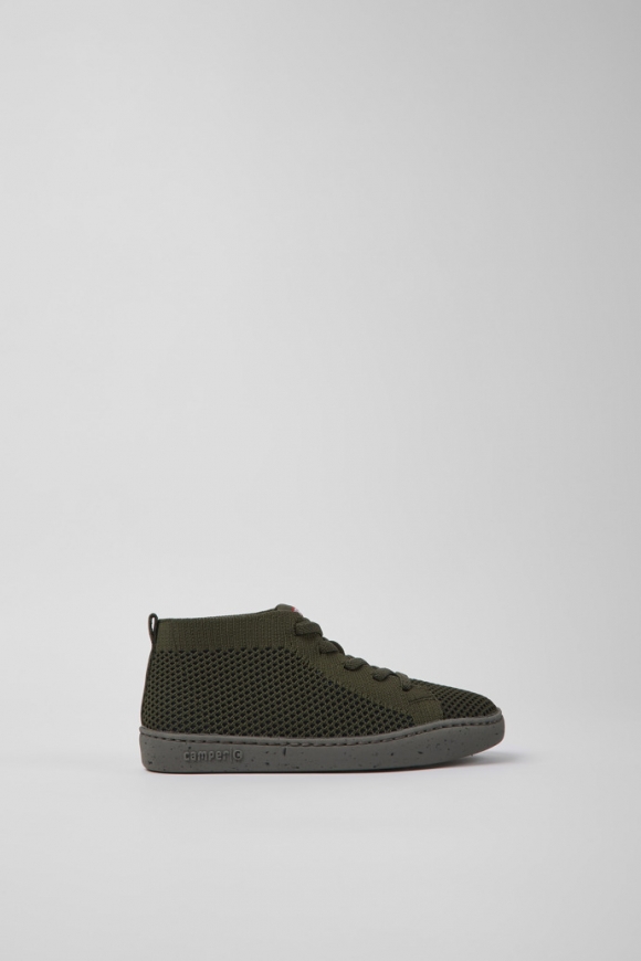 Camper Peu Touring - Grüne Kinderstiefelette aus Textil