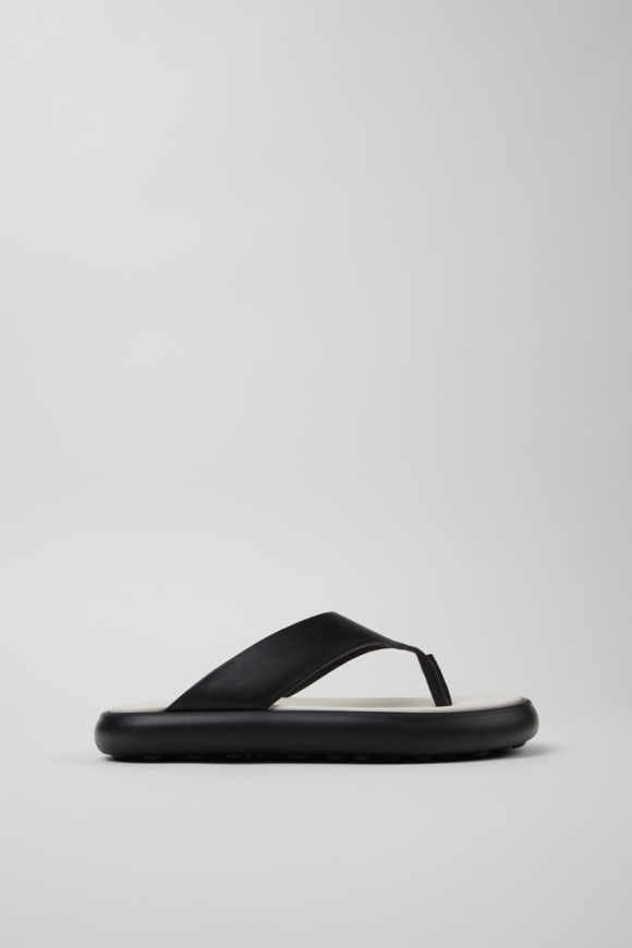 Camper Twins - Schwarze Ledersandalen für Damen.
