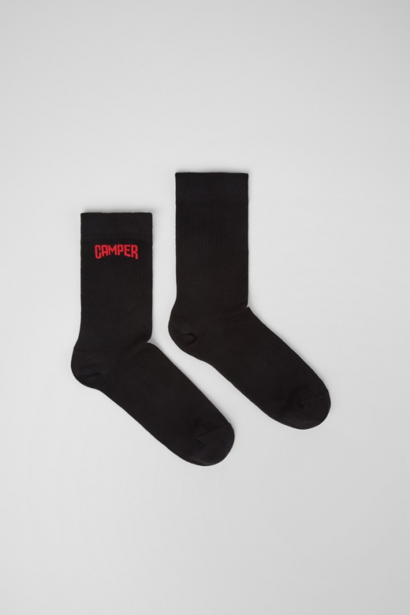 Camper Socks - Schwarze kurze Basic-Socken
