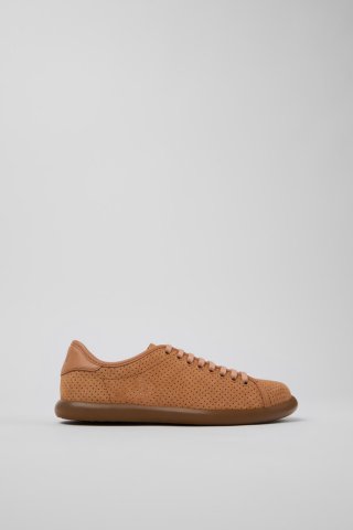 Camper Pelotas Soller - Nackte Nubuk- und Ledersneaker für Damen.
