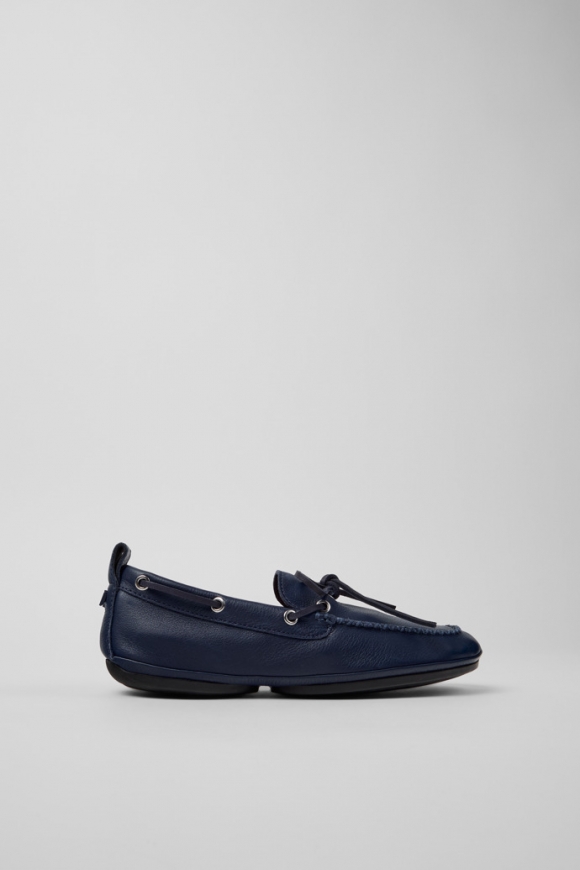 Camper Right Nina - Blauer Lederballerina für Damen.