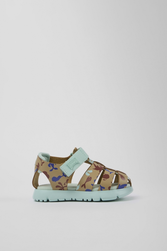 Camper Oruga - Mehrfarbige Sandalen aus Leder/Textil