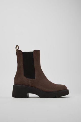 Camper Milah - Braune Damenstiefelette aus Nubukleder Camper Milah - Braune Damenstiefelette aus Nubukleder