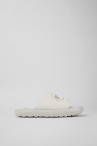 Camper Twins - Weiße Damenpantoletten aus Leder/Textil