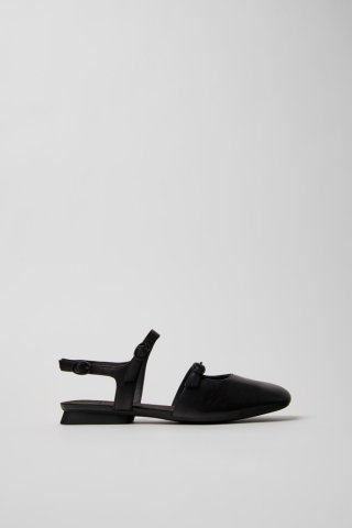Camper Casi Myra - Schwarzer Halboffener Lederschuh für Damen. Camper Casi Myra - Schwarzer Halboffener Lederschuh für Damen.