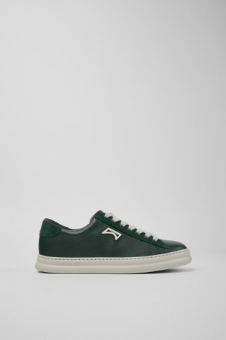 Camper Runner - Grüner Damensneaker aus Leder und Nubukleder.