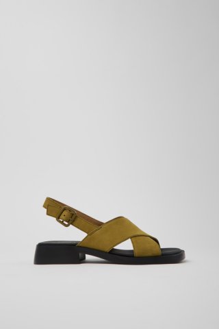 Camper Dana - Grüne Sandalen aus Nubukleder für Damen. Camper Dana - Grüne Sandalen aus Nubukleder für Damen.