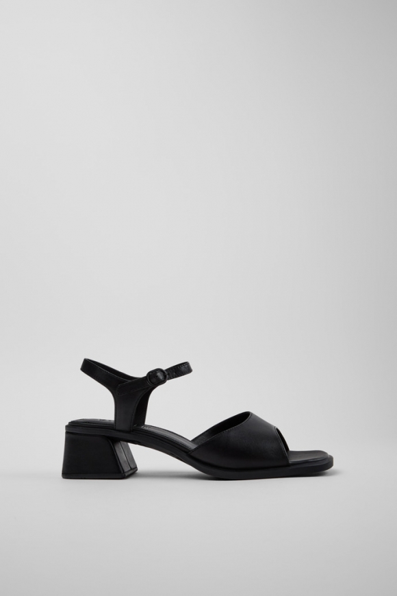 Camper Kora Sandal - Schwarze Ledersandale für Damen.