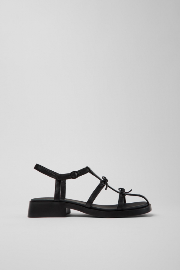 Camper Dana - Schwarze Ledersandale für Damen.
