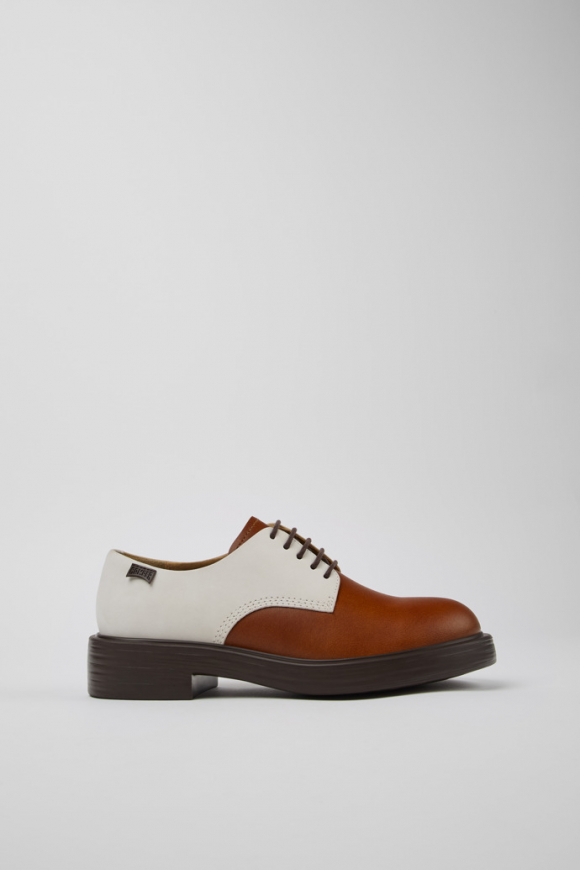 Camper Twins - Mehrfarbige Damenschuhe aus Leder und Nubukleder.