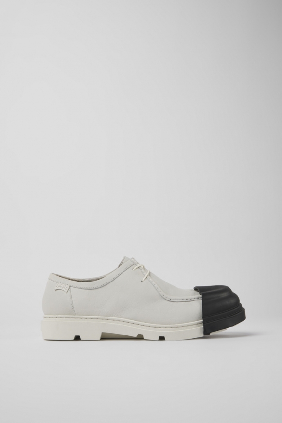 Camper Junction - Weißer Herrenschuh aus ungefärbtem Leder