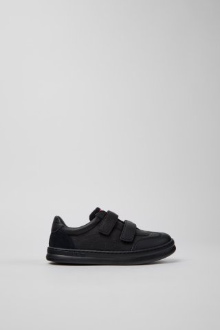 Camper Runner - Schwarzer Kindersneaker aus Leder und Nubukleder. Camper Runner - Schwarzer Kindersneaker aus Leder und Nubukleder.
