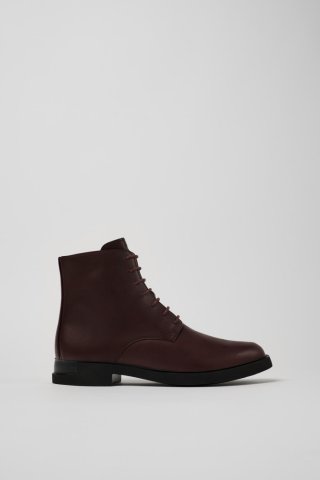 Camper Iman - Weinroter Damenschnürstiefel aus Leder Camper Iman - Weinroter Damenschnürstiefel aus Leder