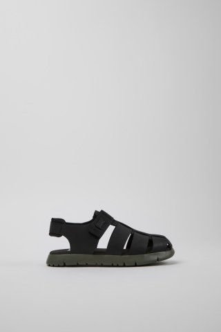 Camper Oruga - # Schwarzer Kindersandal aus Leder und Textil. Camper Oruga - # Schwarzer Kindersandal aus Leder und Textil.