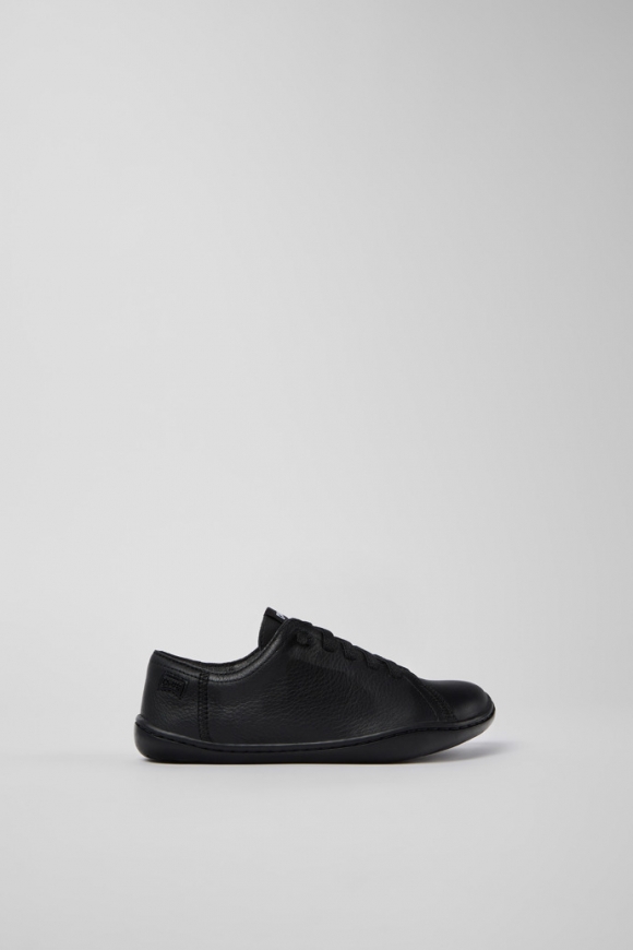 Camper Peu - Schwarzer Kinderschuh aus Leder.