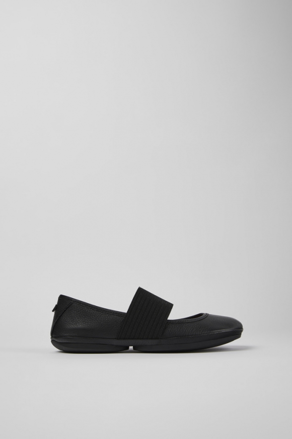 Camper Right Nina - Schwarzer Lederballerina für Damen.
