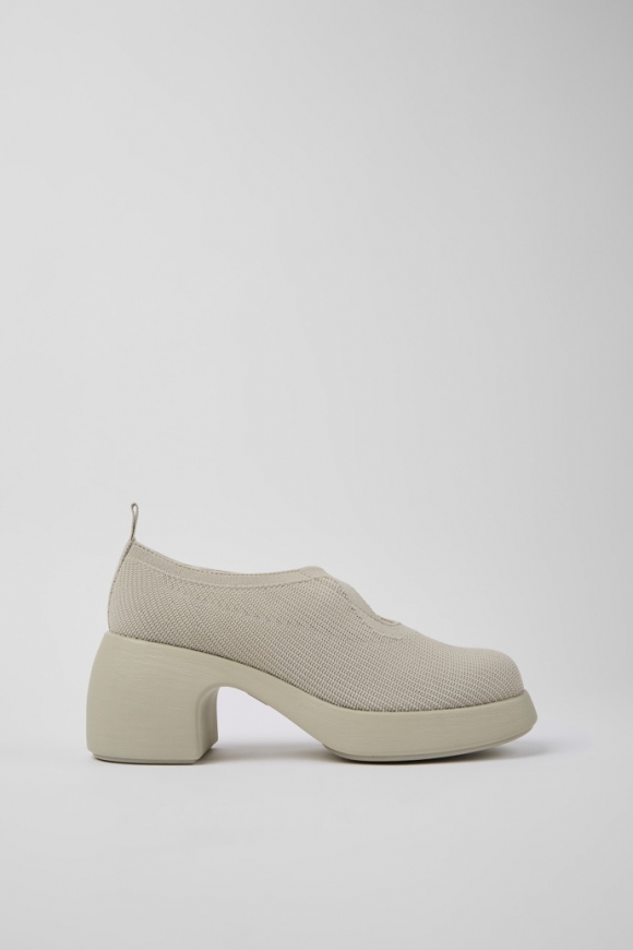 Camper Thelma - Grauer Damenstrickschuh aus einem Stück