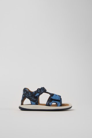 Camper Twins - Blaue Kindersandale aus Leder. Camper Twins - Blaue Kindersandale aus Leder.