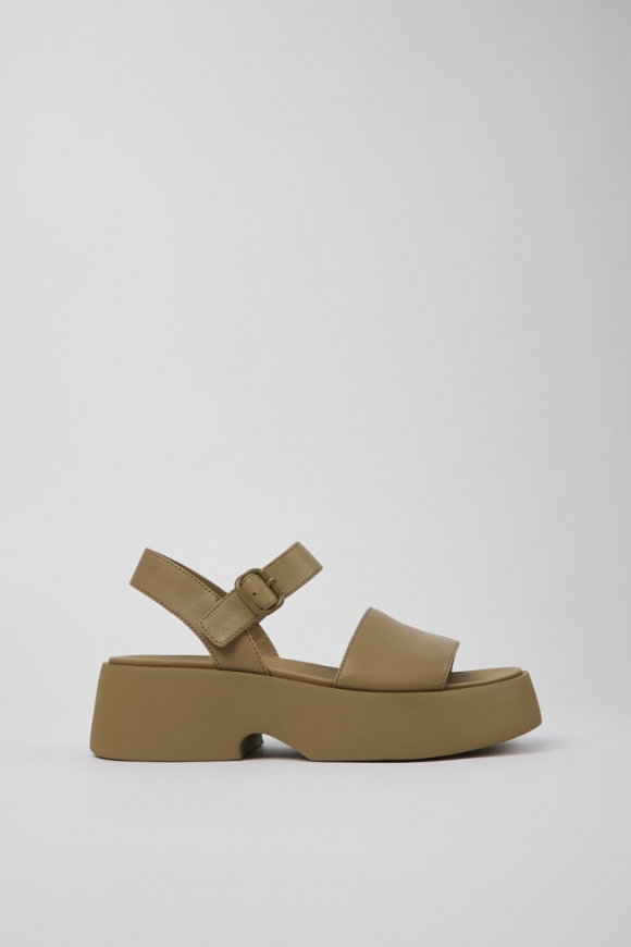 Camper Tasha - Braune Ledersandalen für Damen