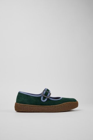 Camper Peu Terreno - Grüne Damenschuhe aus Nubukleder und Leder. Camper Peu Terreno - Grüne Damenschuhe aus Nubukleder und Leder.