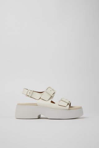 Camper Tasha - Weiße Ledersandalen für Damen.