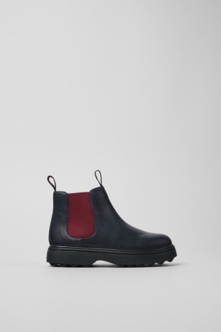 Camper Norte - Kinderstiefel aus Leder in Blau und Weinrot Camper Norte - Kinderstiefel aus Leder in Blau und Weinrot
