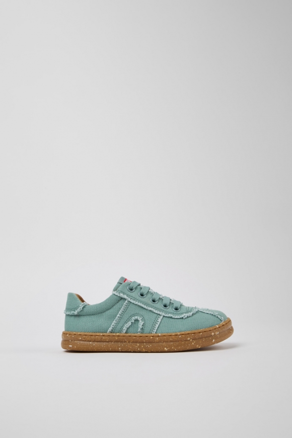 Camper Runner - Grüner Kindersneaker aus Recyclingbaumwolle.