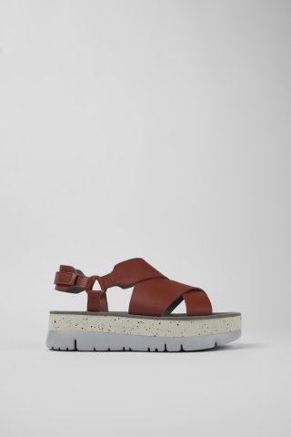 Camper Oruga Up - Rote Ledersandalen für Damen Camper Oruga Up - Rote Ledersandalen für Damen