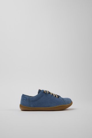 Camper Peu - Blauer Kinderschuh aus Nubukleder. Camper Peu - Blauer Kinderschuh aus Nubukleder.